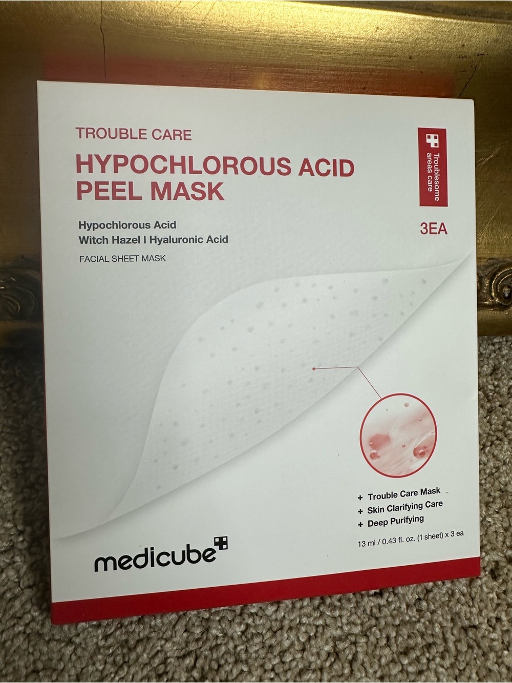 New In Box Medicube Trouble Care Hypochlorous Acid Peel Mask 3 Ea $19